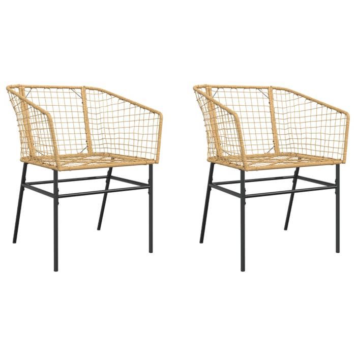 STAR SALE® Chaises de jardin (2 pcs) - Sièges de jardin - marron résine tressée 62x63x83 cm T1967