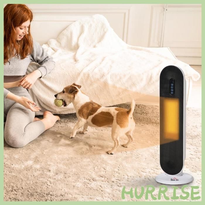 Cocosity Chauffage Soufflant Oscillant 1200/2000 W - Mini Radiateur Céramique Ptc - Télécommande Incluse - Chauffage DAppoint