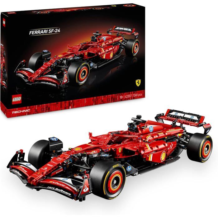 LEGO Technic F1 Ferrari SF-24 - Maquette de Voiture de Course Collector à Échelle 1/8 - Décoration - Inclut Moteur V6