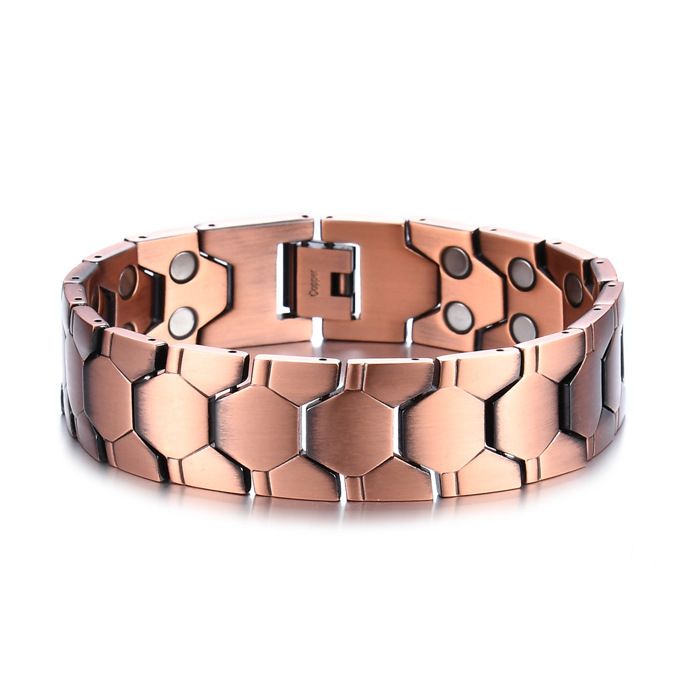 XJYDNCG Bracelet Homme en Cuivre Antique Magnétique - Style Football - Couleur cuivre