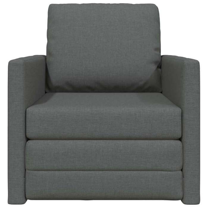 Canapé convertible/Fauteuil - NANAS - CLIC-CLAC/Sofa-lit - 60cm Gris foncé tissu 74x77x81cm C5534063