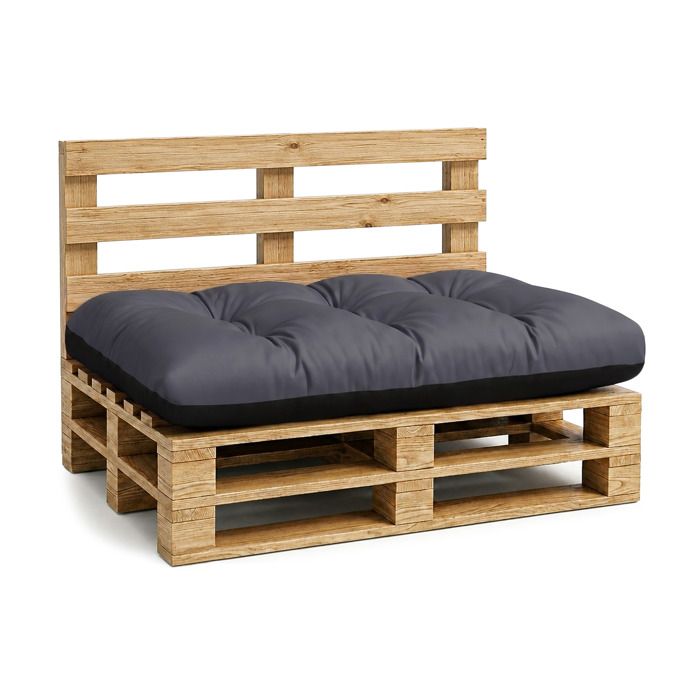Coussin palette de jardin Coussin dassise 120 x 80 cm - coussins exterieur et interieur gros oreiller Graphite