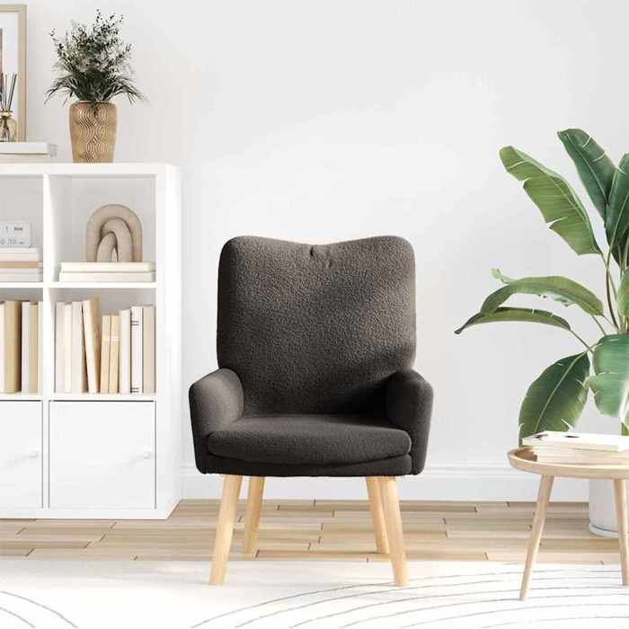 Fauteuil Gris Foncé 63 x 67 x 94 cm en tissu avec accoudoirs pour Salon 870311