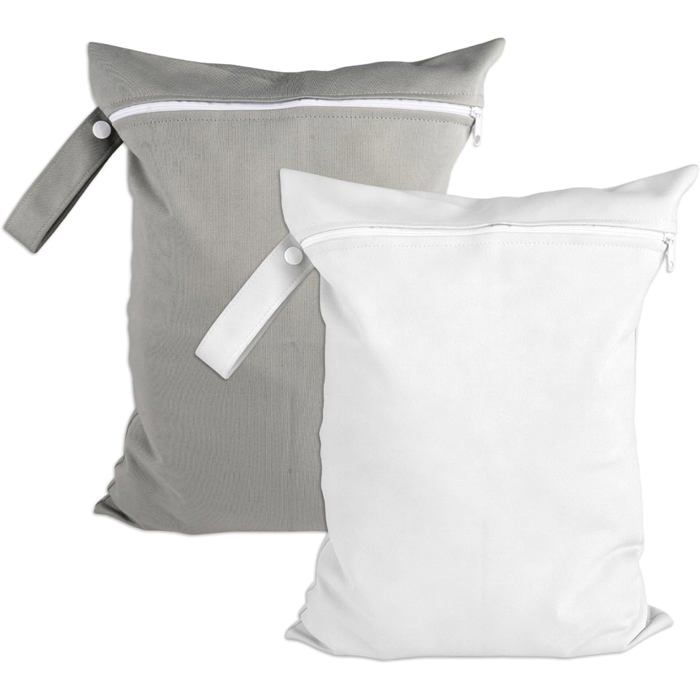 Lot de 2 sacs à linge sale imperméables fermeture éclair poignée voyage sport et rangement