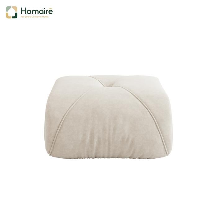 Pouf modulable en chenille beige avec accoudoirs 78 x 76 x 45 cm HOMAIRE