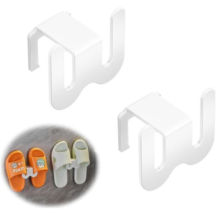 Étagères à chaussures murales pour pantoufles - Porte-chaussures mural en plastique avec porte-serviettes pour suspendre les p