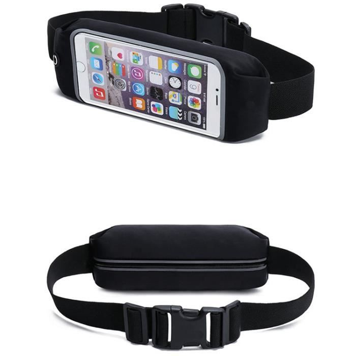Ceinture De Course étanche Pour Téléphone – Sac Banane Sport Léger – Élastique, Réglable (60-110 Cm) – Orange – Pour Running, Randonnée, Vélo