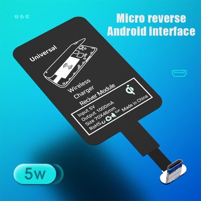 Micro inverse - Récepteur de charge sans fil Qi 5W, adaptateur de