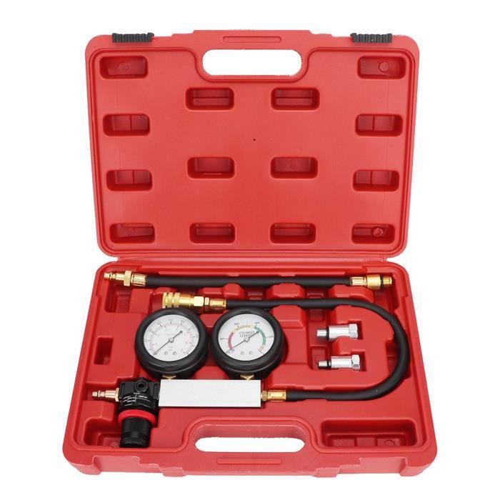 Testeur De Pression Compression Cylindre Double Manomètre 0-7bar/0-100psi - Kit Détecteur Fuite