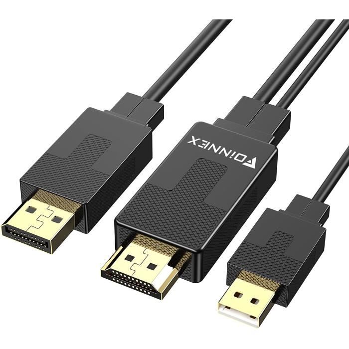 Adaptateur HDMI vers DisplayPort Cable 4K 60Hz,Câble Convertisseur HDMI to  DisplayPort avec Audio 2M,Actif Cordon Connecteur HD[182] - Cdiscount TV  Son Photo