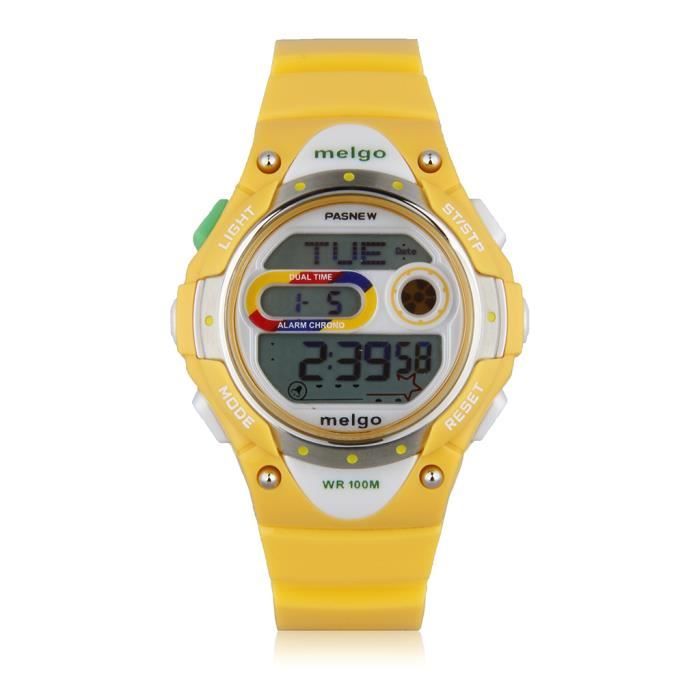 Montre Sport Numérique Étanche 10 ATM (100 M) - Chronomètre, Réveil, Double Fuseau, Rétroéclairage - Pour Natation, Plongée, Running - Bracelet Bleu Sarcelle