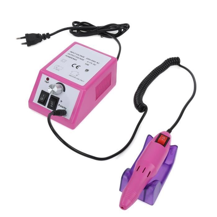 Kit Ponceuse à Ongles Polissoir Electrique 20000RPM Forme trapèze Professionel pour Ongle Pied Manucure Pédicure Femme homme-Rose