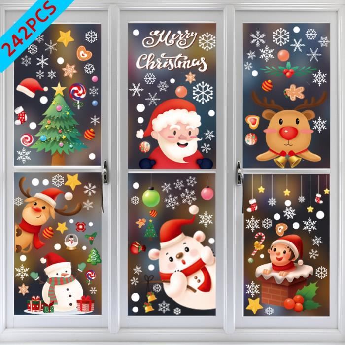 Cartoon Christmas window sticker shop window electrostatic snowflake wall  sticker - Cdiscount Maison