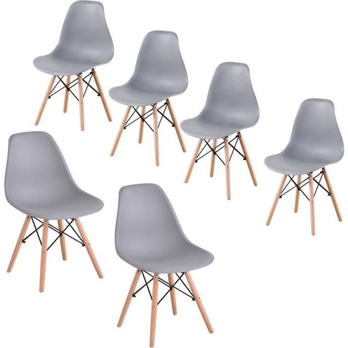 Convient au Salon EGOONM Lot de 6 chaises chaises Tulipes à la Salle VIP à la Salle à Manger Blanc chaises de Salle à Manger avec Pieds et Coussins en Bois au Salon