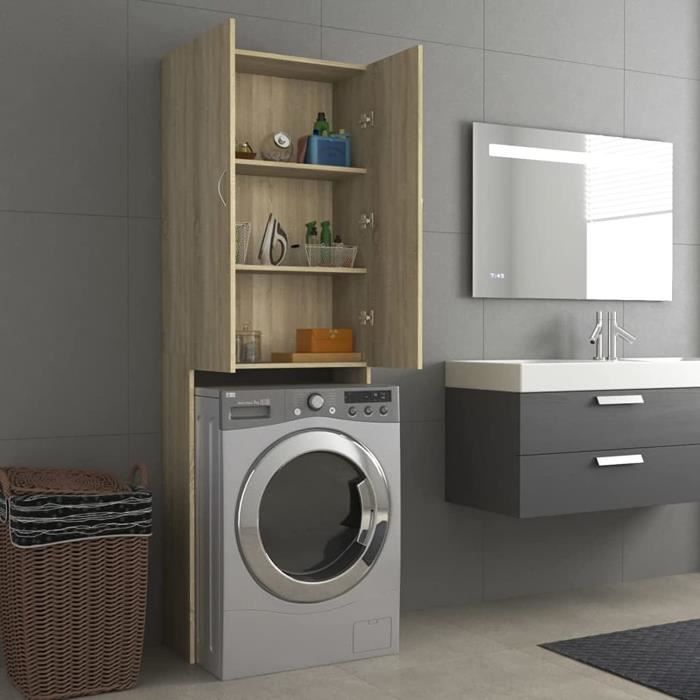 DE ROSA SHOP Meuble Rangement Machine à Laver 3 Étagères Anti-Basculement - Organisateur Buanderie