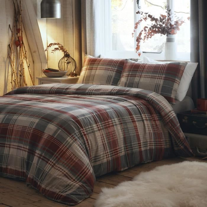 Rayyan Linen - Drap Plat Flanelle Coton Brossé - Double/Gris Argenté - Chaud Et Doux - Hiver