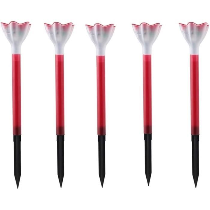 KagoLing - Lot De 4 Lampes Solaires Décoratives Multicolores Pour Jardin - 16 LEDs, 2 Modes, IP65 - Piquets Inclus