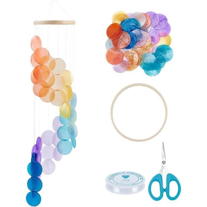 Kit DIY Carillons éoliens En Bois Arc-en-ciel - 12 Modèles à Peindre | Loisir Créatif Pour Enfants Dès 3 Ans