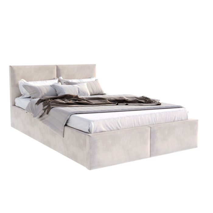 Lit coffre 120 x 200 cm Tesia - Tête de lit rembourrée velours - Coffre 430 Litres - Sommier inclus Lit coffre 120 x 200 cm Tesia - Tête de lit rembourrée velours - Coffre 430 Litres - Sommier inclus