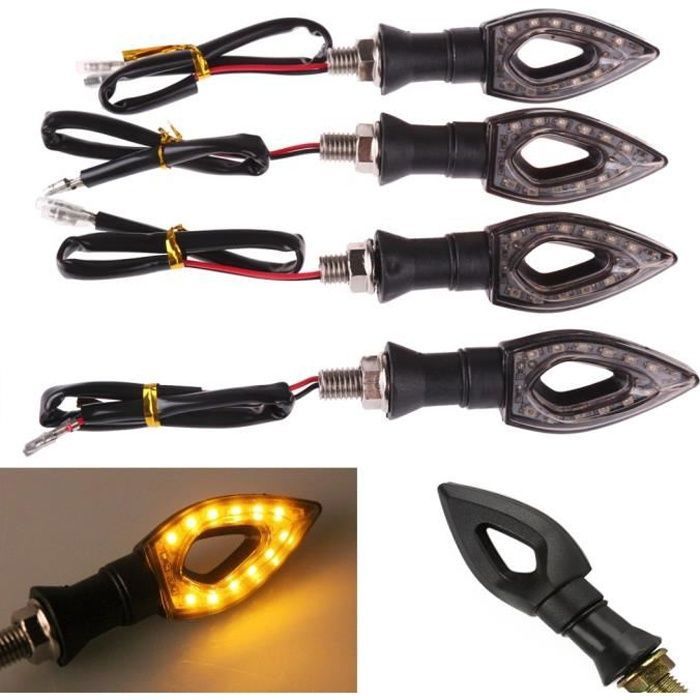 Bikeit Moto Moto Universel Flexi Tige indicateurs 12 V E-marqué