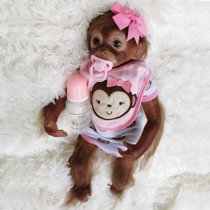 Peinture A La Main Reborn Bebe Poupee Bebe Realiste Vivant Singe Emulation Bebe En Peluche Pp Coton Corps Pour Les Filles Cadeau D A Cdiscount Maison