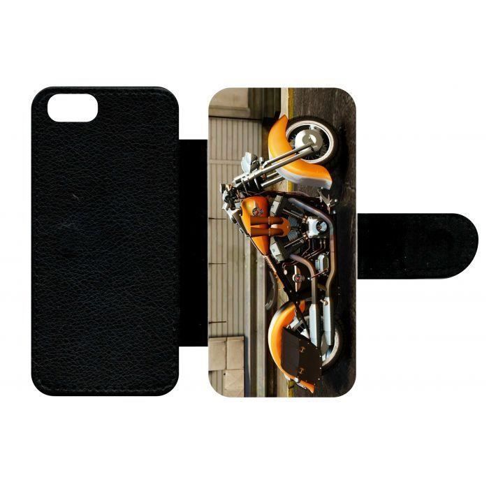 Etui à rabat apple iphone 5 harley davidson orange - Achat ...
