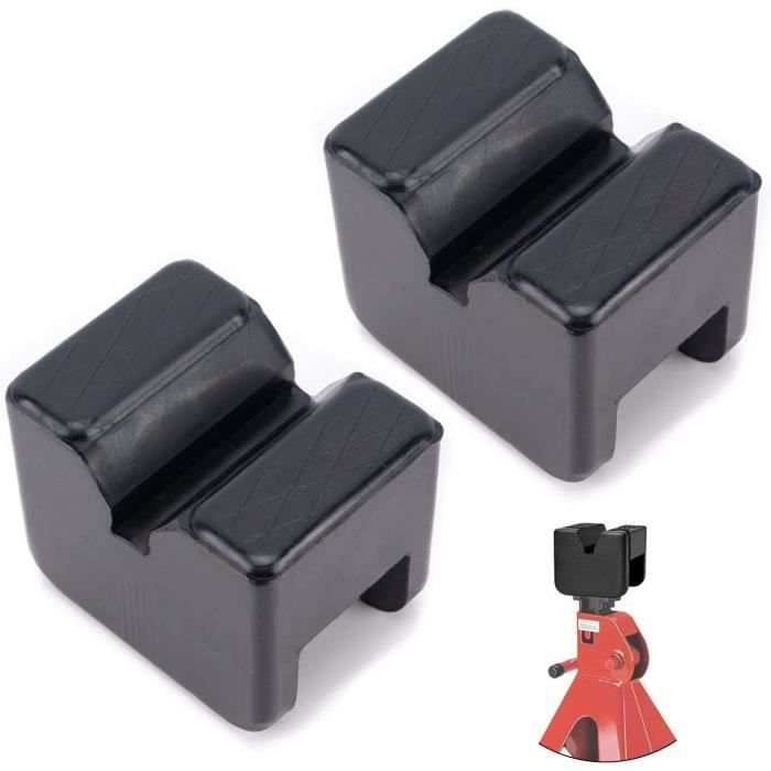 Bloc 2 Piu00e8ces Jack Pad En Caoutchouc, Bloc Adaptateu De Levage De Caoutchouc Cric