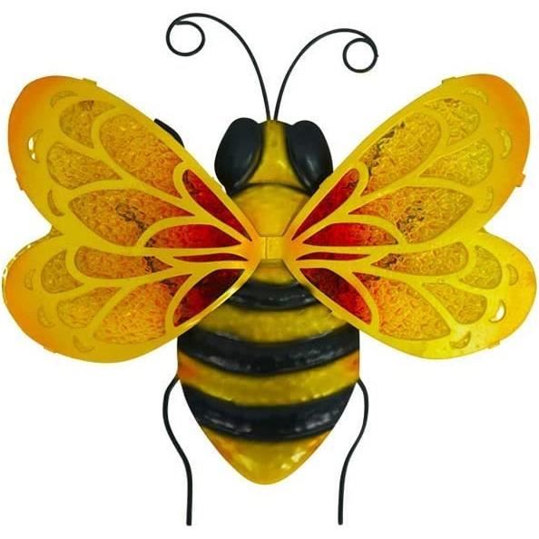 Décoration En Métal En Forme D'abeille - Décoration De Jardin En Métal - Sculpture 3D En Fer à Suspendre Au Mur - Décoration De Pelouse - Décoration