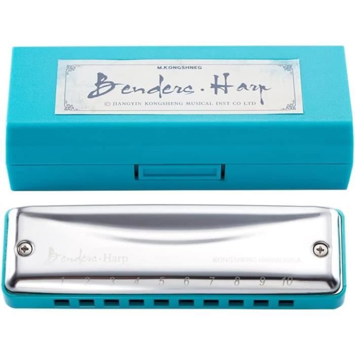 CONJURER Harmonica Blues Diatonique 10 Trous 20 Tons Clé G - Pour Débutants Adultes Enfants, Anches Cuivre Phosphoreux
