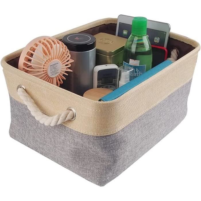 Panier De Rangement En Tissu Tressé - 38x27x27 Cm, Organisateur Pour Vêtements, Jouets, Linge, Idéal Pour Maison Ordonnée - 1