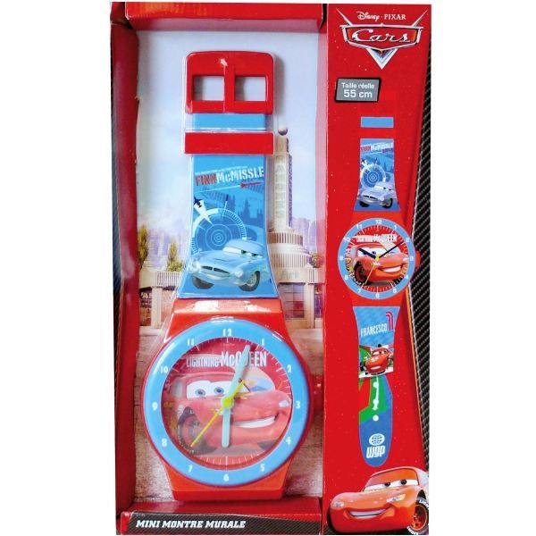 Horloge murale - Cars - Forme montre - Diam. 12 5 cm - Hauteur 55 cm