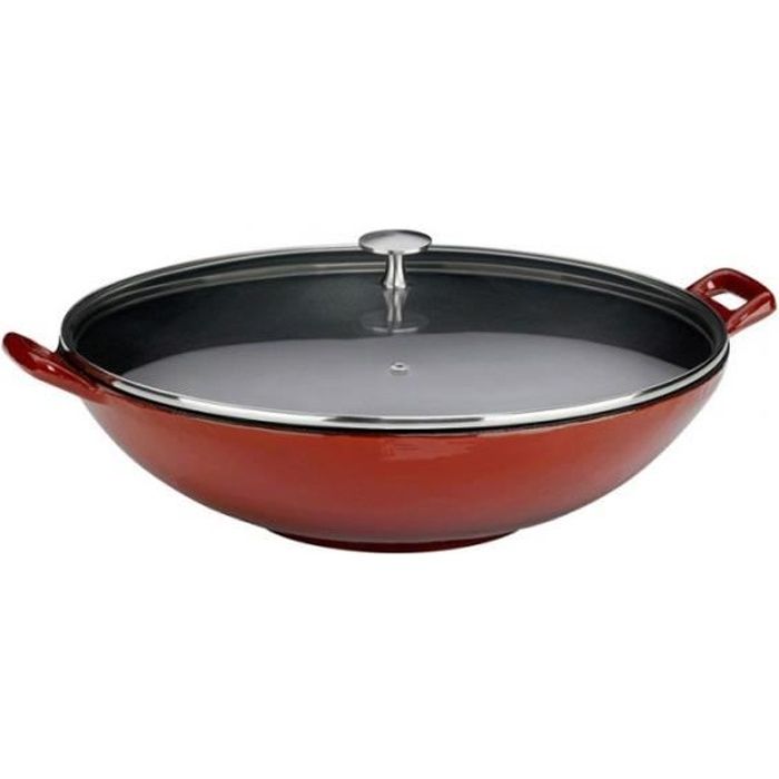 Wok BODUM Fonte 37 Cm Orange Avec Couvercle - Occasion