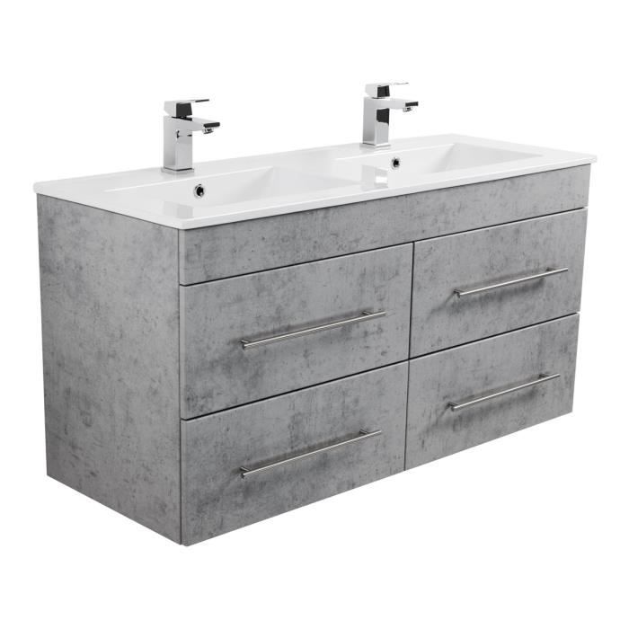 Meuble Salle De Bain Persepolis Xl Aspect Beton Achat Vente