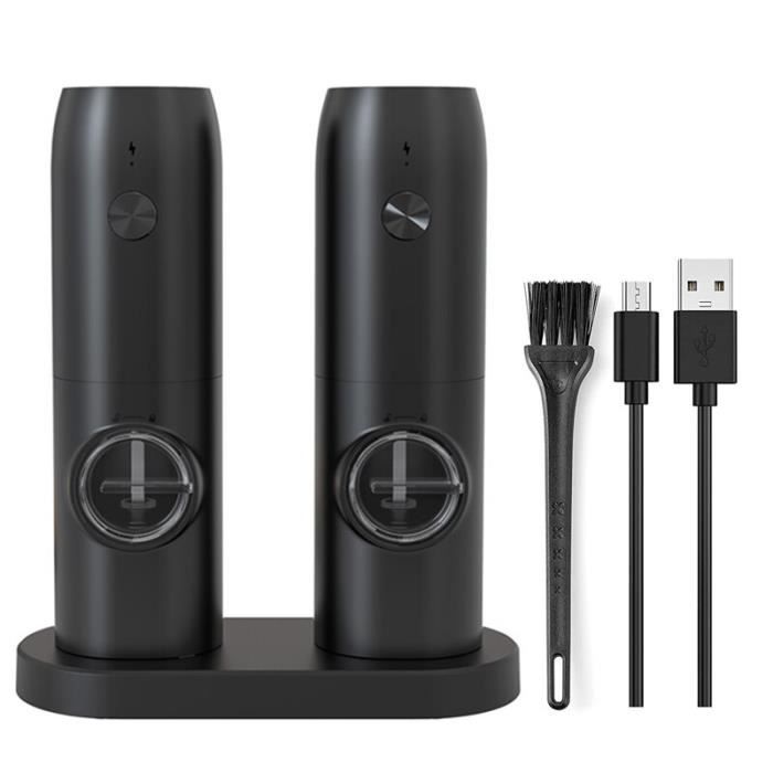 Moulin à Sel Et Poivre Électrique 2 En 1 Rechargeable USB - Sangcon - Broyeur Automatique