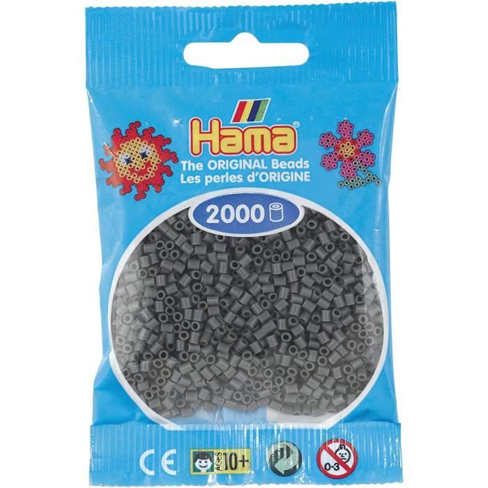 Perles à Repasser Hama 501-71 - Sachet de 2000 Mini Perles Gris Foncé