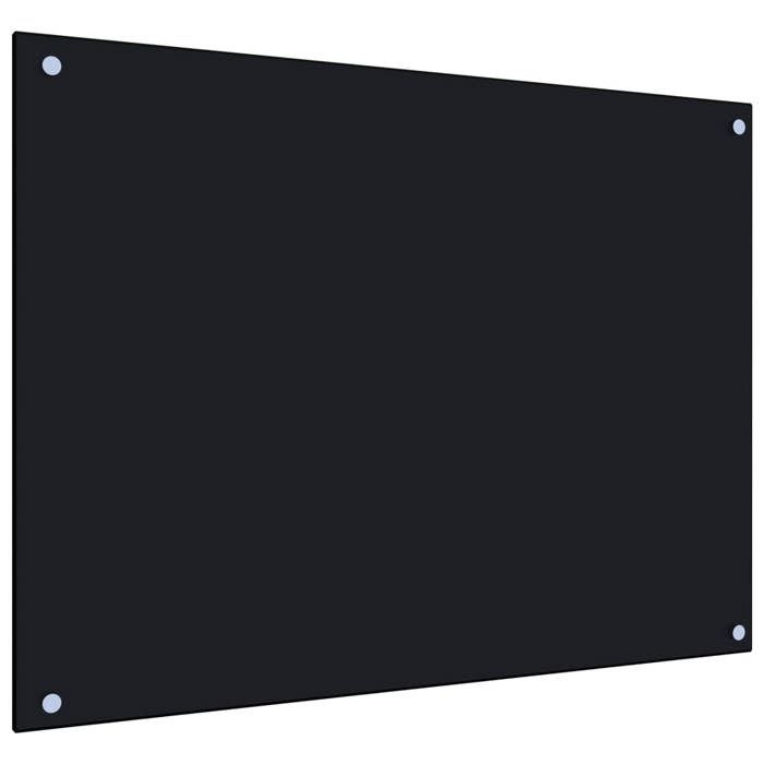 Dosseret de cuisine - VIDAXL - Noir - 80x60 cm - Verre trempé - Protection anti-éclaboussures