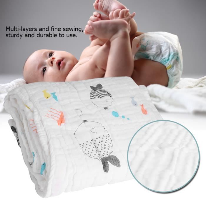 Serviette De Bain Pour Bebe Fille Garcon Lange En Mousselines De 100 Coton Rai Cdiscount Maison