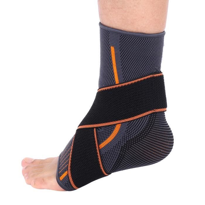 Attelle de cheville Qiilu - Compression élastique respirante - Noir