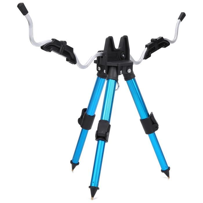 Support Canne à Pêche Télescopique - Trépied Aluminium Réglable - Stable Et Antidérapant - Pêche Mer