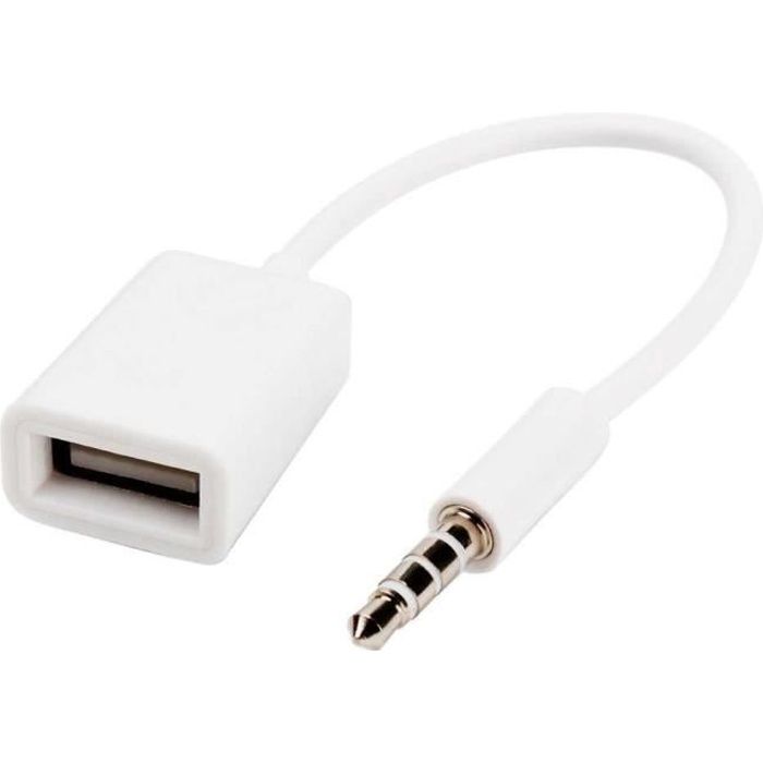 Cabling Auxiliaire Vers Usb Prise Jack Audio Auxiliaire 3 5 Mm Male Vers Usb 2 0 Femelle Cable Convertisseur Cordon Cable Prix Pas Cher Cdiscount