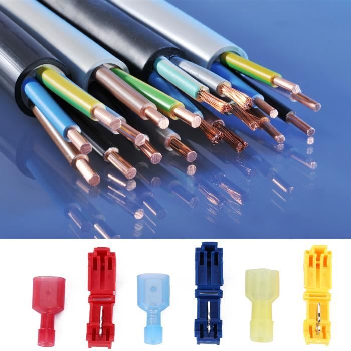 Kit De 60 Connecteurs T-Tap Isolés 18 AWG - Pour Raccorder Des Fils électriques Sans Soudure