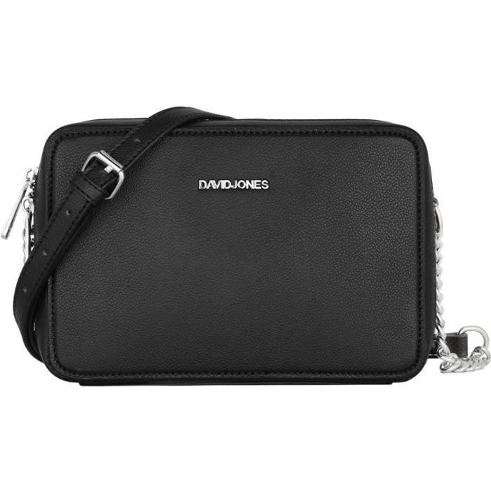 Sac à Main Femme SSKHE Avec Chaîne – Cuir Synthétique – 26x15x7 Cm – Léger, Spacieux, Bandoulière – Noir/Blanc