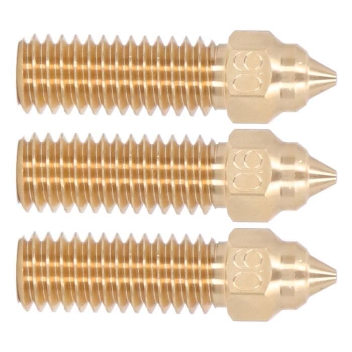 Lot De 20 Buses Pour Imprimante 3D - Diamètre 0.4mm, Filetage M6 - Acier Inoxydable Et Laiton