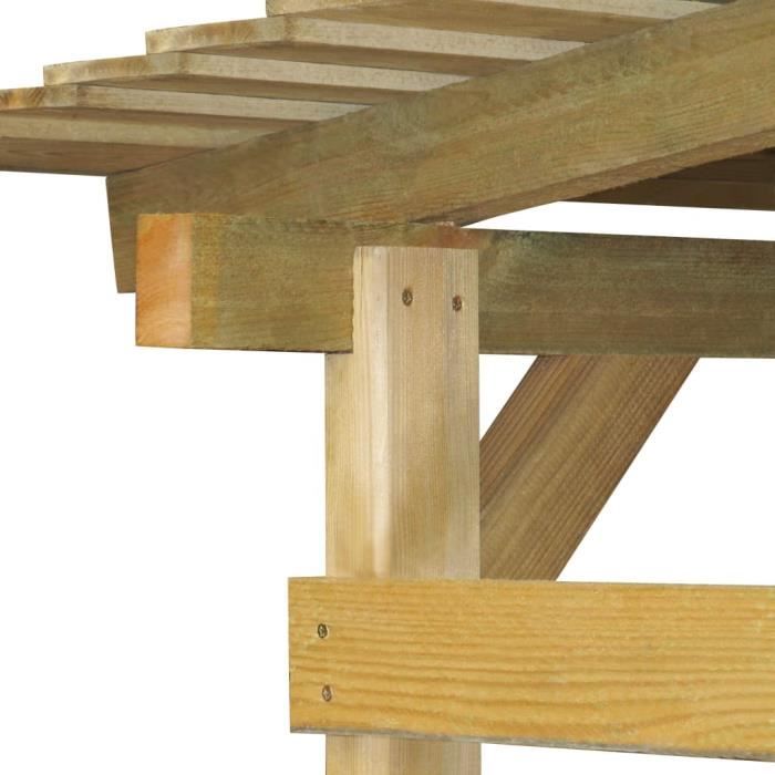 DUOKON - Auvent de jardin Bois de pin imprégné 170 x 170 x 180 cm