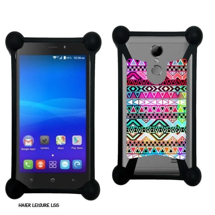PH26 Cover Posteriore In Silicone Gel Antiurbo Per Haier Leisure L55 - Effetto Pelle Con 4 Angoli Rinforzati - 3