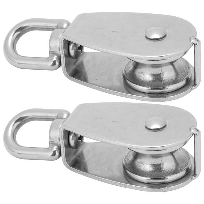 2 Roues De Poulie En Acier Inoxydable Pour Filet De Pêche Ou Cordage Bateau - Neuf Sans Marque
