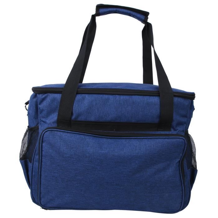 PATIKIL Sac à Tricoter Organisateur Laine - Bleu Gris Avec Sangle Et Poche Pour Crochets Et Fournitures