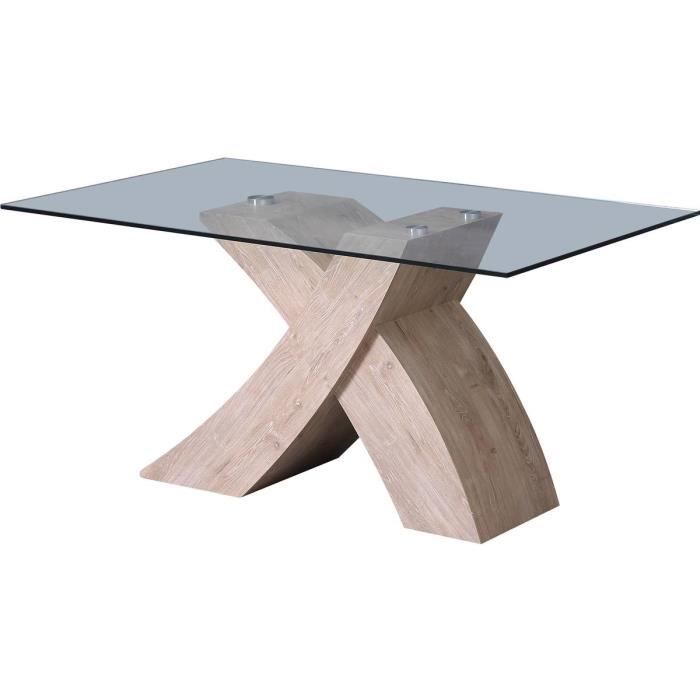 table repas - habitat et jardin - mona - plateau en verre - effet brillant - design original