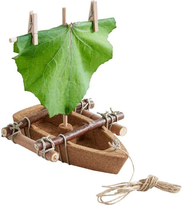 haba - terra kids - kit d’assemblage bateau en lièges - jeux de construction - maquettes pour enfant - 4 ans et plus, 304244