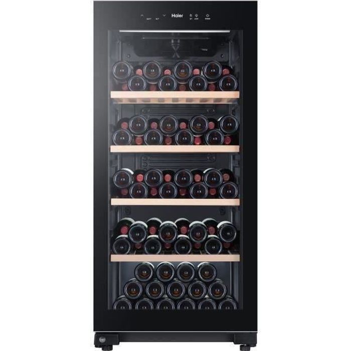 HAIER HWS116GAE - Cave à vin de vieillissement - Pose libre - 116 bouteilles H126.5 x L59,5 cm - Noi